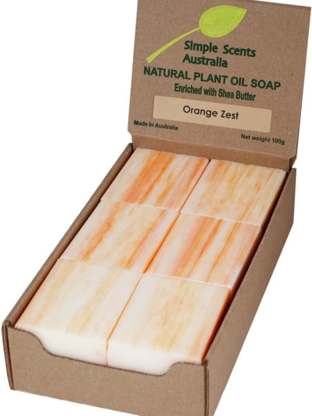 Moisturizing Orange Zest Soap Bars - 12 Triple Milled, Shea Butter & Plant Oil